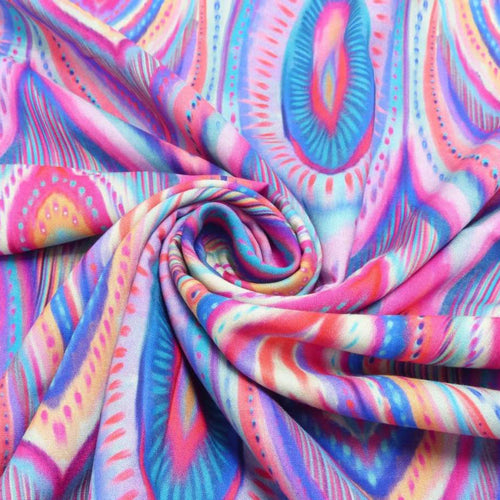 Viskose Ethno Pop | Pink-Blau