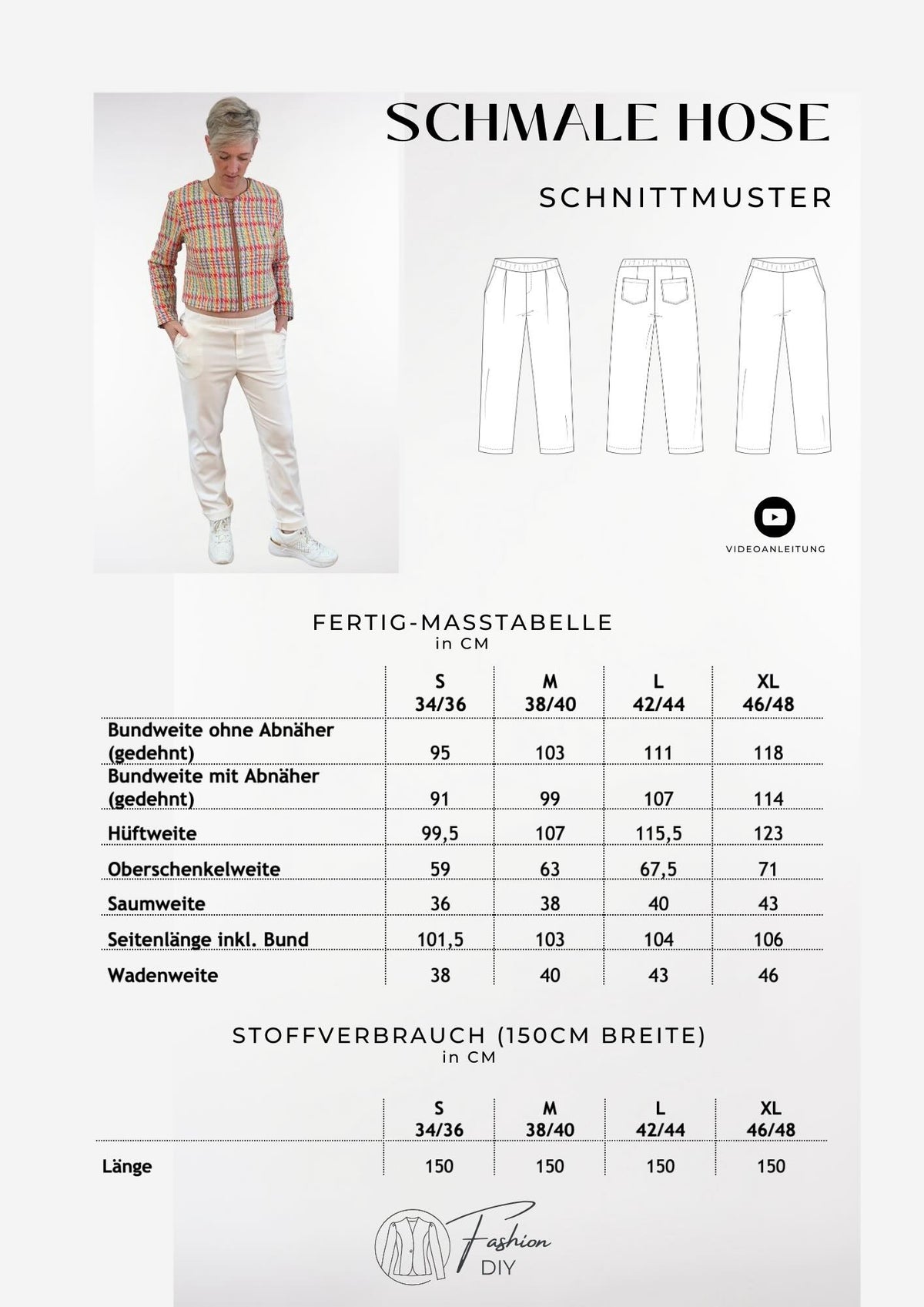 Schnittmuster | Schmale Hose
