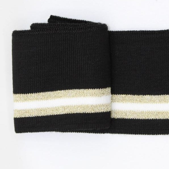 Bündchen I Schwarz-Gold-Weiss Glitzer