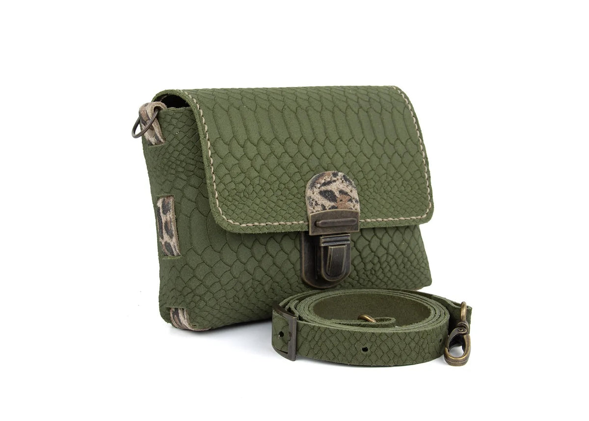 DIY-Crossbody STELLA - Wildleder Olive