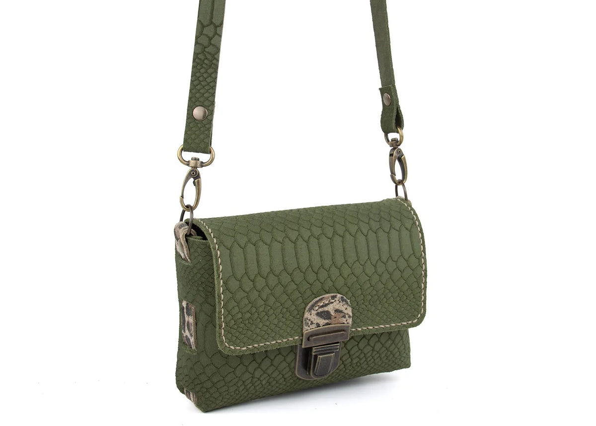 DIY-Crossbody STELLA - Wildleder Olive