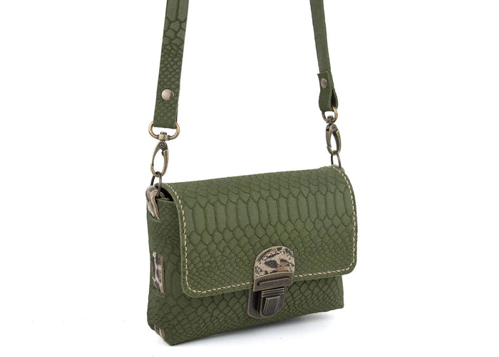 DIY-Crossbody STELLA - Wildleder Olive