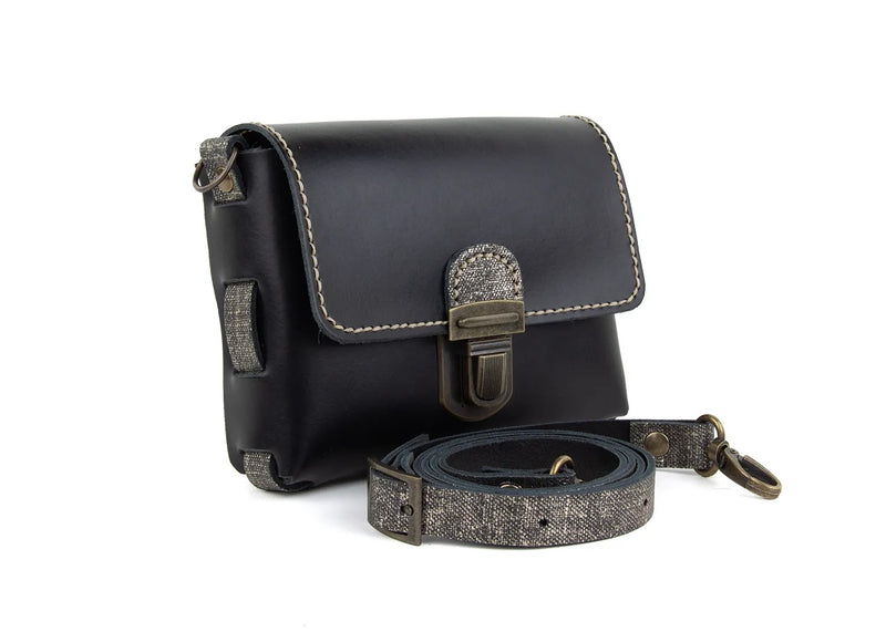 DIY-Crossbody STELLA - Glattleder Schwarz