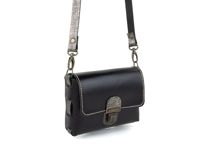 DIY-Crossbody STELLA - Glattleder Schwarz