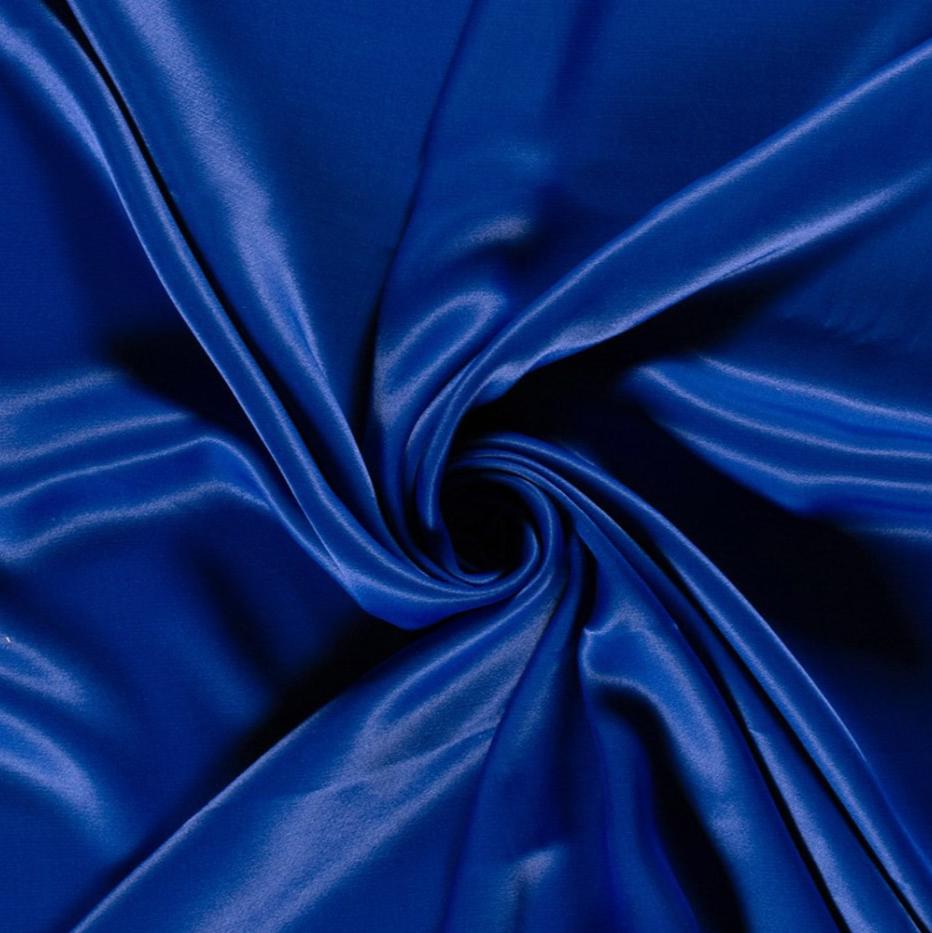 Viskose-Satinstoff in Royal blau 