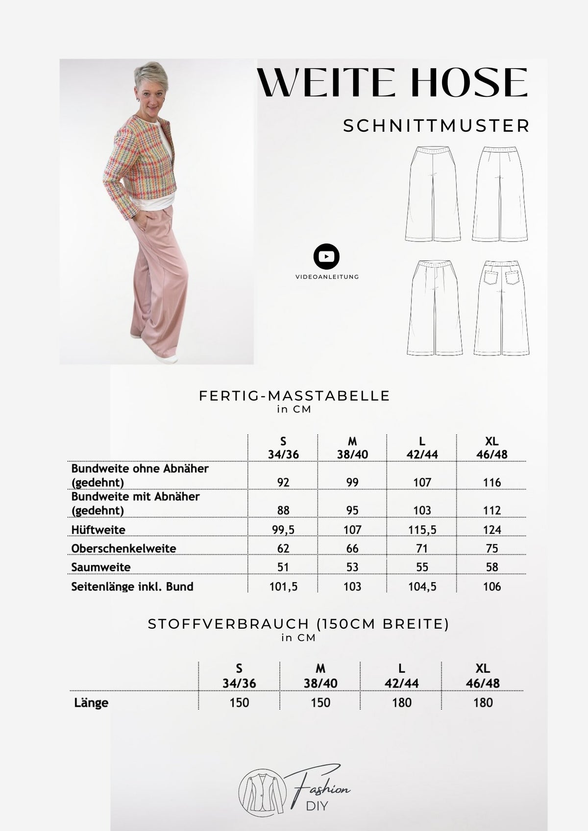 Schnittmuster | Weite Hose