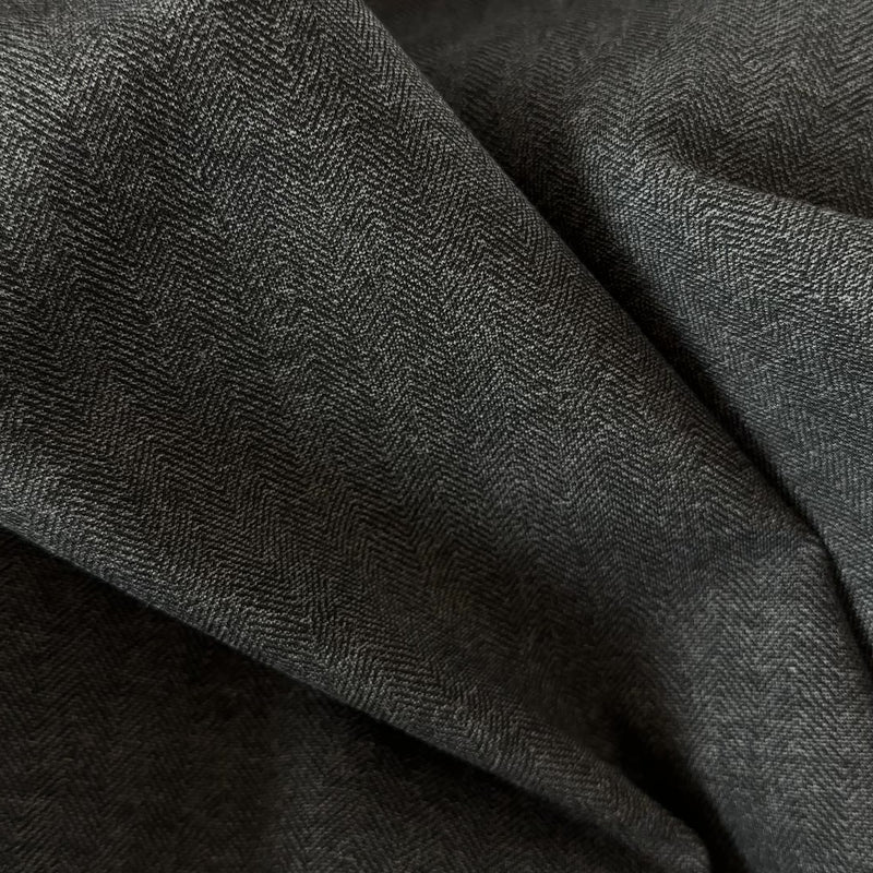 Romanit Jersey Fischgrat | Grau-Schwarz