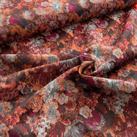 Jacquard Webware | Orange-Bordeaux mit goldenen Akzenten