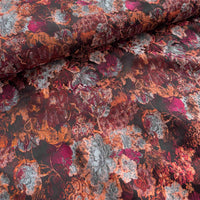 Jacquard Webware | Orange-Bordeaux mit goldenen Akzenten